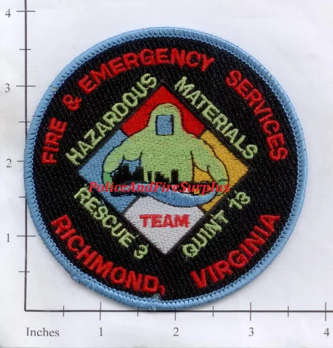 Virginia - Richmond Haz Mat Team, Rescue 3, Quint 13 Fire Dept Patch 1