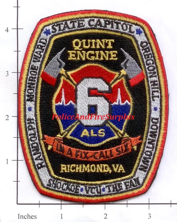 Virginia - Richmond Quint  6 Fire Dept Patch 1
