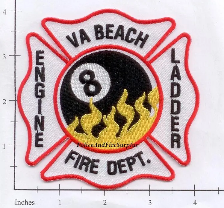 Virginia - Virginia Beach Engine  8 Ladder 8 Fire Dept Patch 1