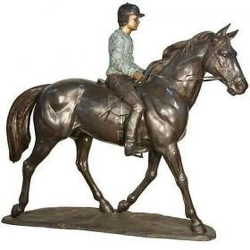 Walking Horse Jockey Statue 1