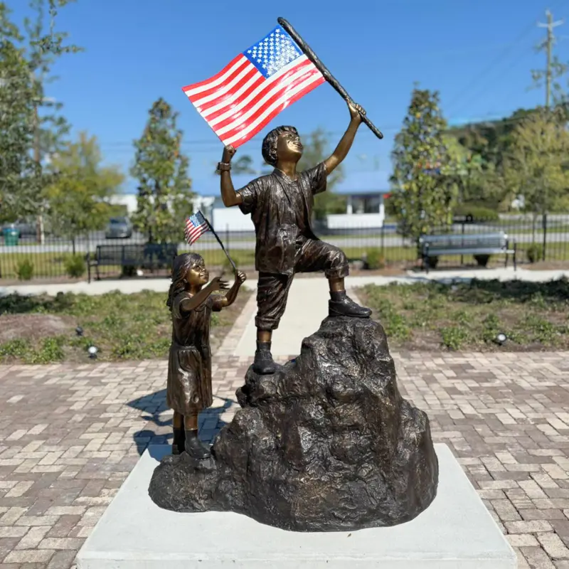 "We Love Our Country" Children's Patriotic Statue 1