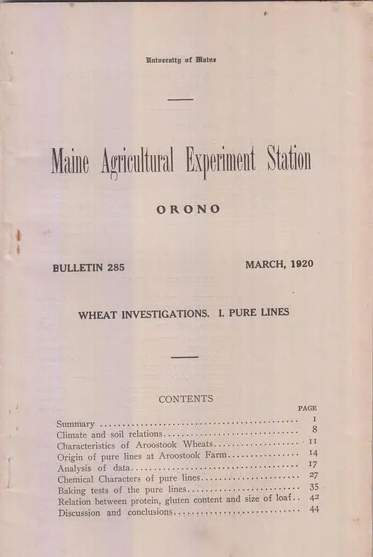 Wheat Investigations. I. Pure Lines.  By Zinn, Jacob. 1