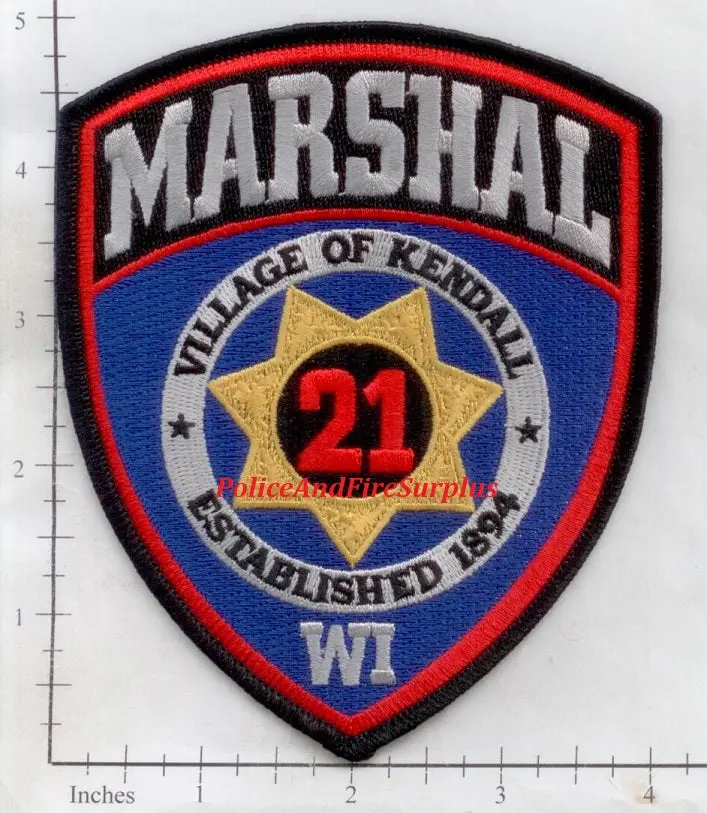 Wisconsin - Kendall Marshal Police Dept Patch 1
