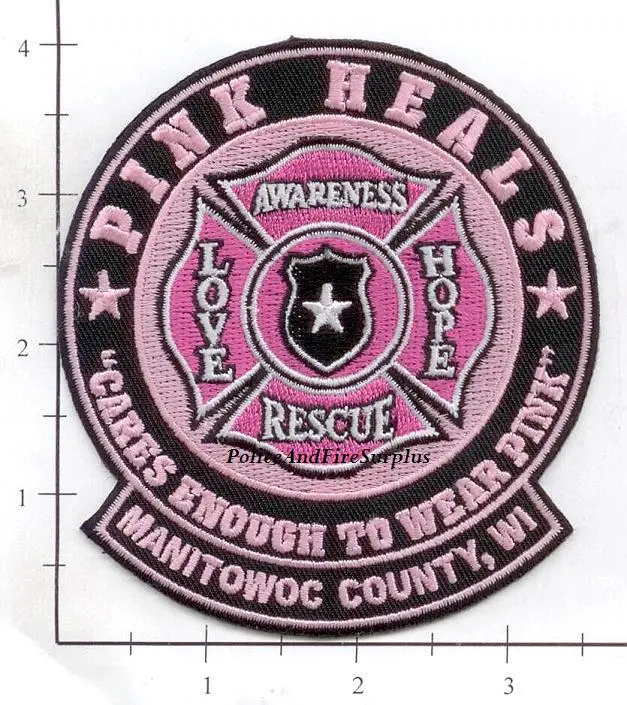 Wisconsin - Manitowoc County Pink Heals Fire Dept Patch 1