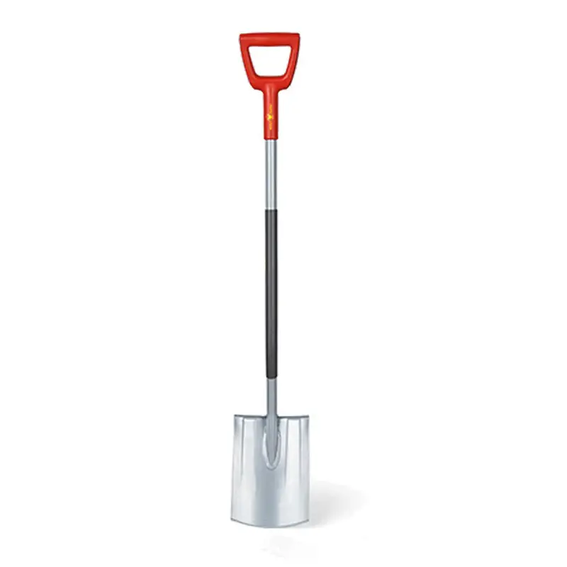 Wolf-Garten As-D Spade: Straight - Hardened Steel, D-Grip Handle, Wide Foot Holds. Perfect For Square Holes 1