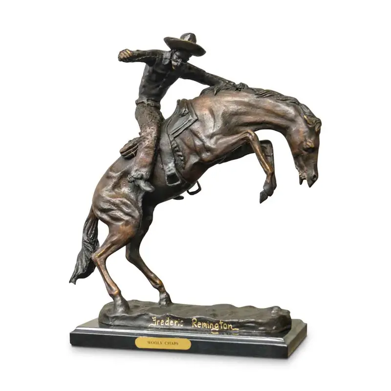 Wooly Chaps Frederic Remington Bronze Tabletop Statue 1
