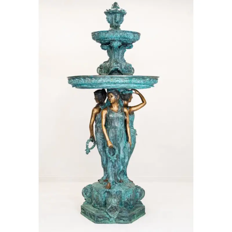 Wreath Maidens Bronze Fountain 1