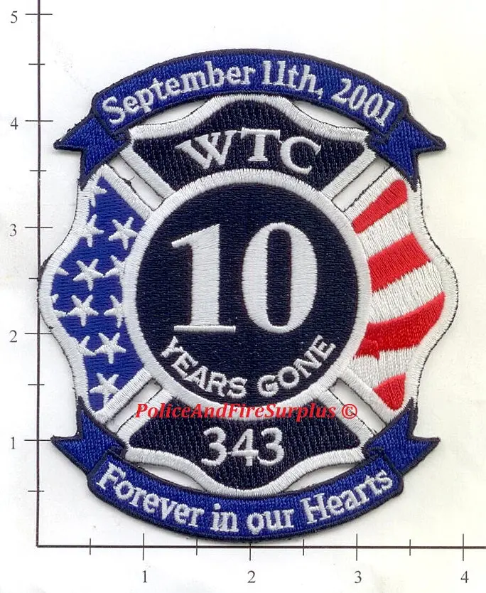 Wtc - 10Th Anniversary Forever In Our Hearts Fire Dept Patch V1 1