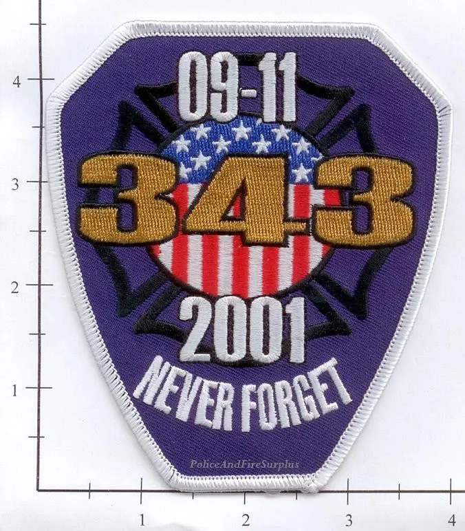 Wtc - 343 Never Forget Fire Dept Patch V1 Purple 1
