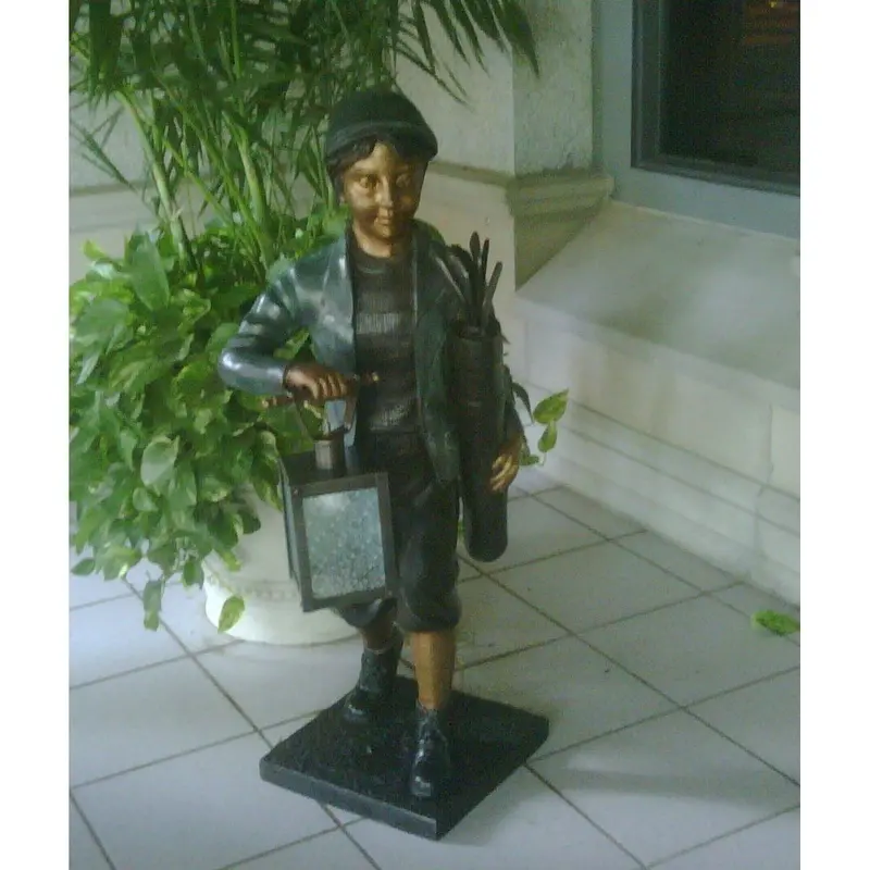 Young Golf Caddy Boy Statue 1