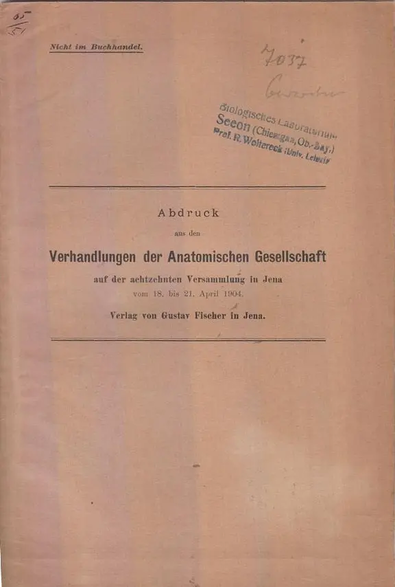 Zerstorbarkeit Und Restituionsfahigkeit Des Protoplasmas Des Amphibieneies  By Gurwitsch, A. 1