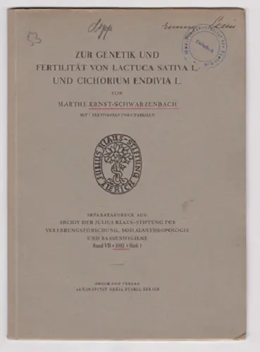 Zur Genetik Und Fertilitat Von Lactuca Sativa L. Und Cichorium Endivia L. 1