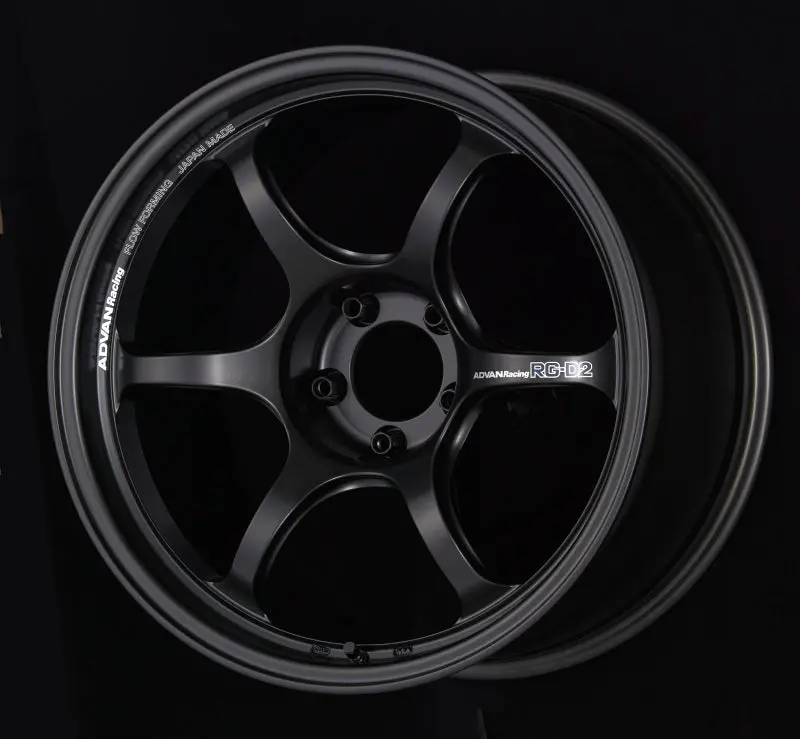Advan Rg-D2 16X7.0 Inch Wheel — 4X100 Bolt Pattern, +42 Offset, Semi-Gloss Black Finish 1