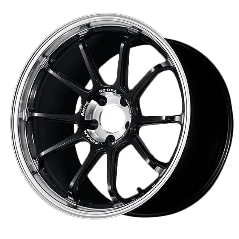 Advan Rz-Df2 19X9.5-Inch Wheel – +22 Offset, 5X120 Bolt Pattern, Diamond-Cut Titanium Black Finish 1