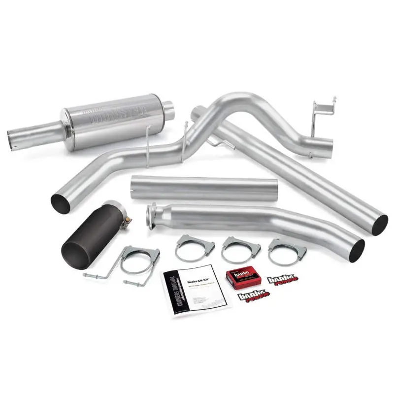 Banks Power Exhaust Kit For 2001 Dodge 5.9L Standard Cab – Stainless Steel Single Exhaust With Black Tip 1