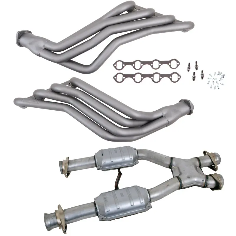 Bbk Titanium-Ceramic Long-Tube Headers For 1986–1993 Ford Mustang With 351W Engine Swap + High-Flow Catted X-Pipe 1