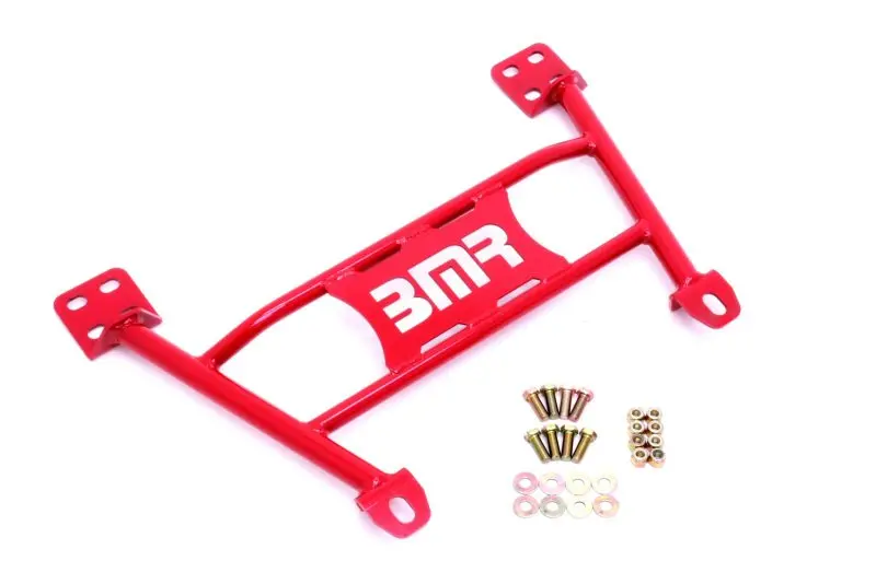 Bmr Chassis Brace For S197 Mustang – Radiator Support Reinforcement Bar (2005–2014), Red Finish 1