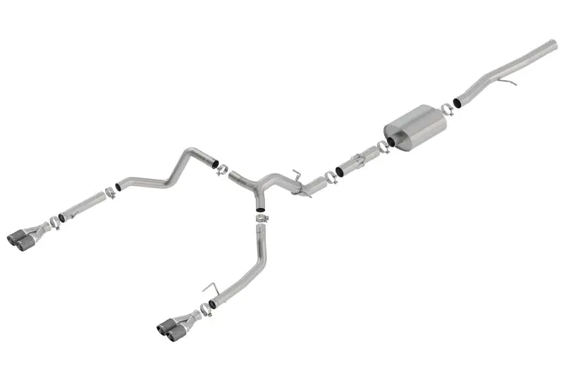 Borla Atak Cat-Back Exhaust System For 2019 Chevrolet Silverado & Gmc Sierra 1500 – 6.2L V8, Carbon Fiber Tips 1