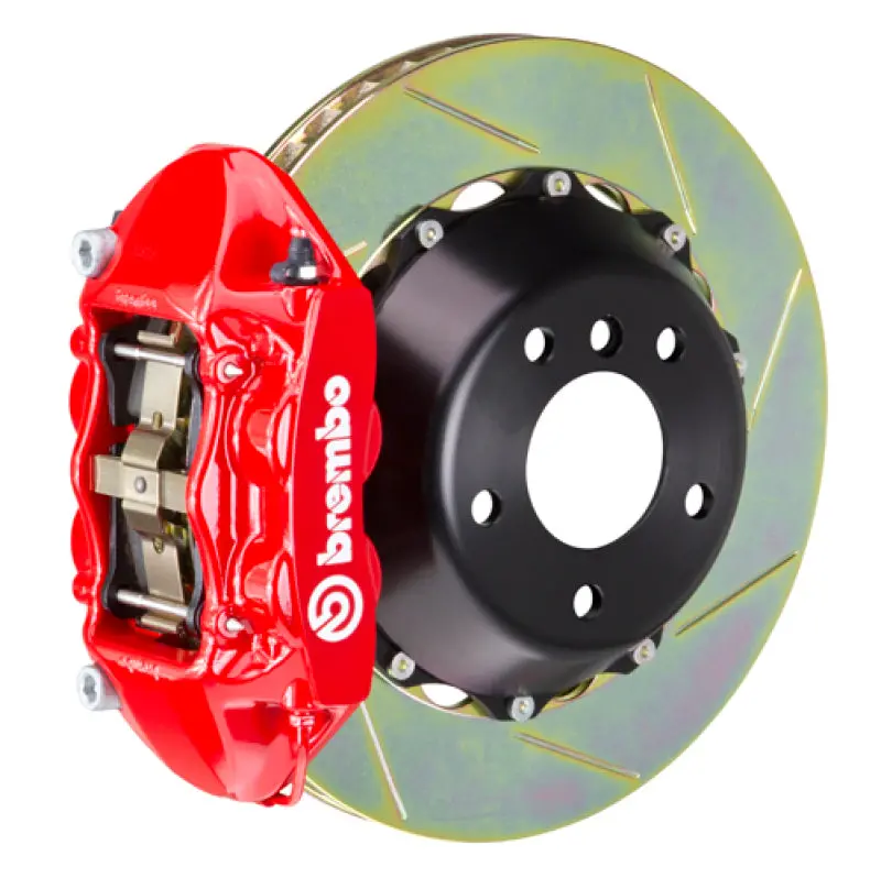 Brembo 07-18 Wrangler/Unlimited Rear Gt Bbk 4 Piston Cast 380X28 2Pc Rotor Slotted Type1-Red 1