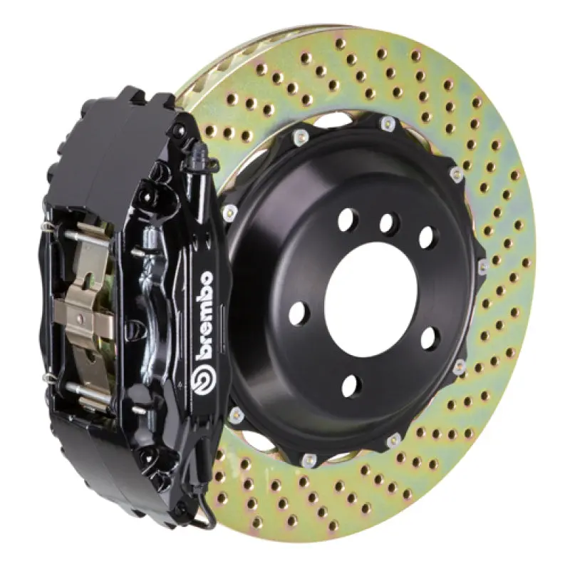 Brembo 95-98 993 C2/993 C4 Front Gt Bbk 4 Piston Cast 2Pc 332X32 2Pc Rotor Drilled-Black 1