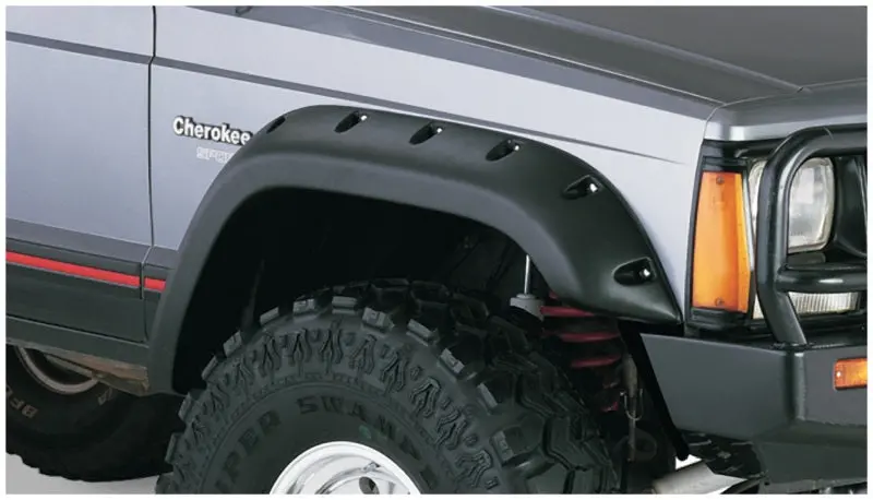 Bushwacker Cutout-Style Fender Flares For 1984–2001 Jeep Cherokee Xj – 2-Piece, Black, 4-Door Suv Fit Only 1