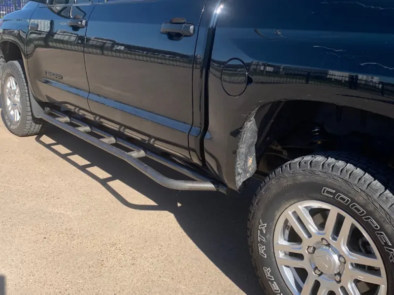Cali Raised Rock Sliders For 2022 Toyota Tundra – Hybrid/Kick-Out Design With Powder-Coated Finish, No Filler Plates 1