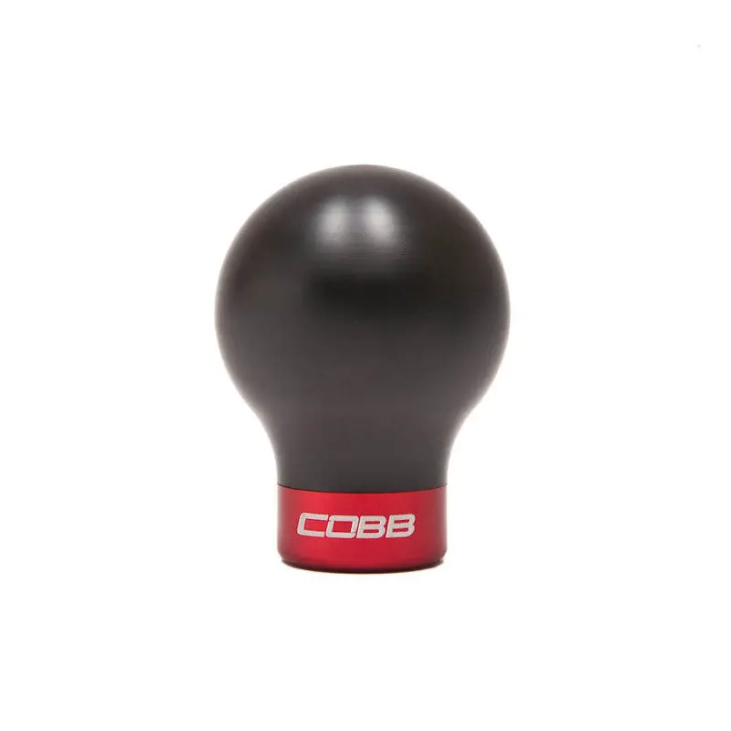 Cobb Subaru 6-Speed Shift Knob – Non-Weighted, Black With Race Red Collar 1
