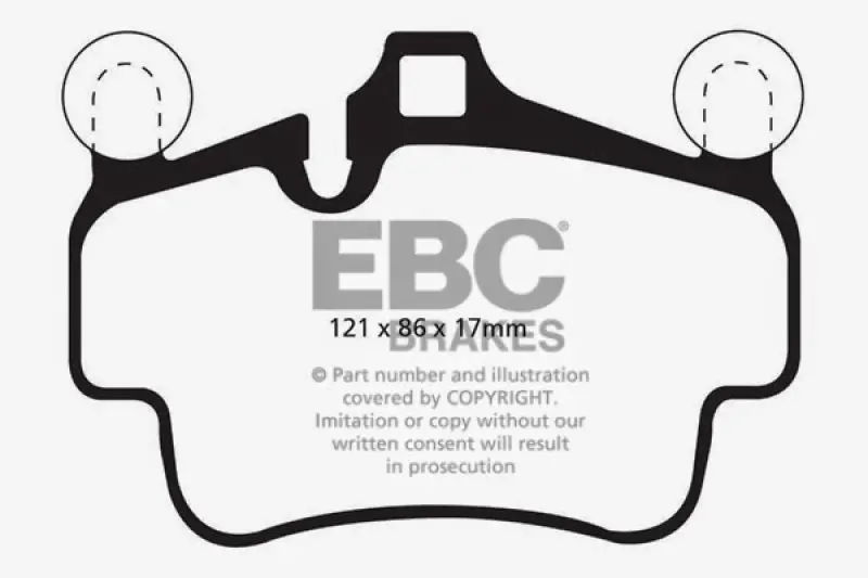 Ebc Yellowstuff Front Brake Pads For 2007–2008 Porsche 911 (997) Carrera 2 3.6L – Cast Iron Rotors Not Included 2