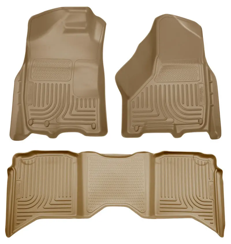 Husky Liners Weatherbeater Floor Liners For 2012 Dodge Ram 1500/2500/3500 Crew Cab – Tan Combo Set 1