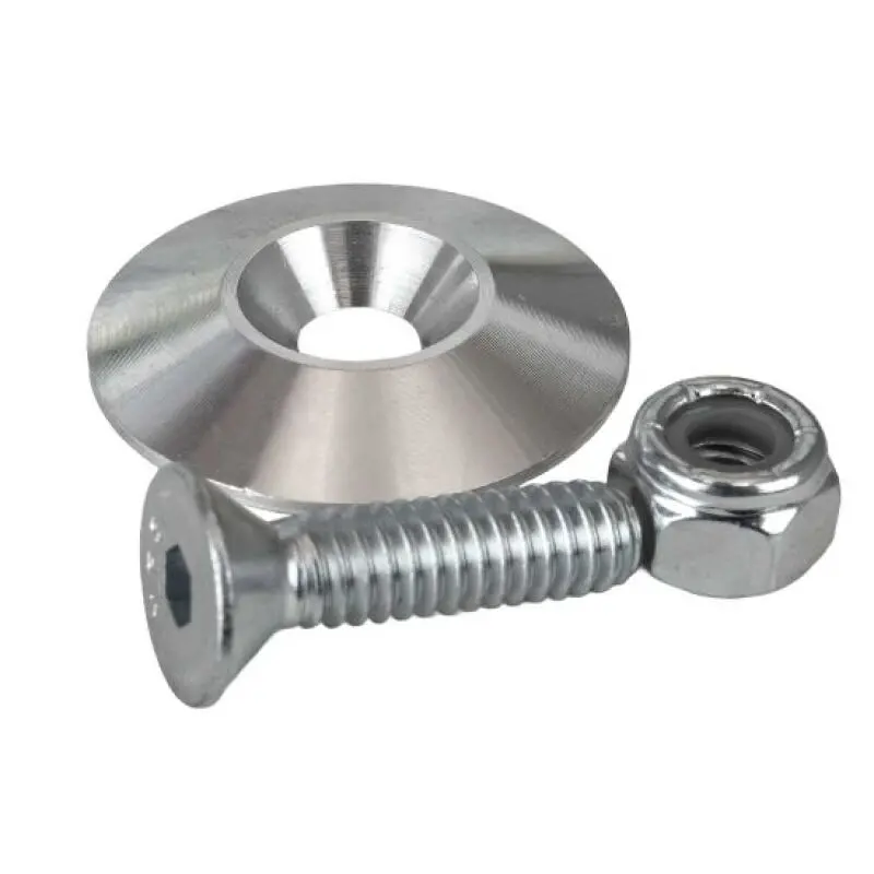Moroso 1.25-Inch Tapered Washer Set – Raw Finish, 10-Pack With Mounting Hardware 1
