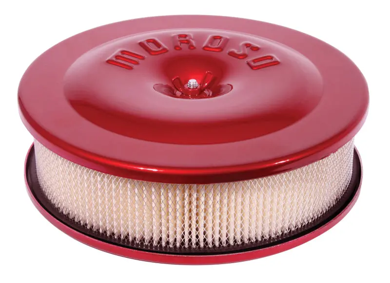 Moroso Race/Street Air Cleaner – 8.5" × 2.375" Aluminum Filter Housing, Red Powder-Coated 1