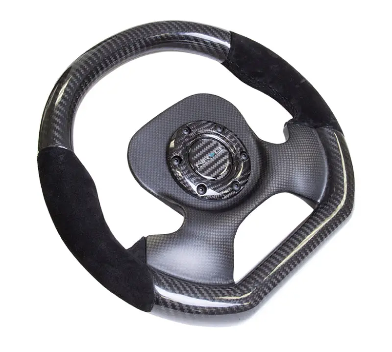 Nrg Carbon Fiber Steering Wheel – 320Mm Diameter, Cf Center Plate, Two-Tone Weave, Suede-Grip Handles 1