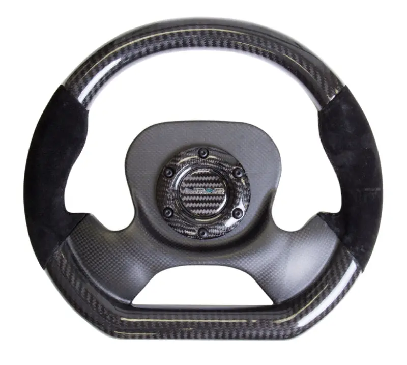 Nrg Carbon Fiber Steering Wheel – 320Mm Diameter, Cf Center Plate, Two-Tone Weave, Suede-Grip Handles 2