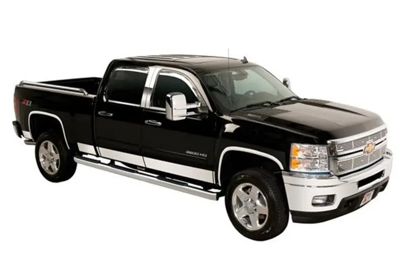 Putco Stainless Steel Rocker Panel Trim – 7" Wide, 10-Piece Set For 2009–2014 Ford F-150 Supercab W/ 8' Bed 1