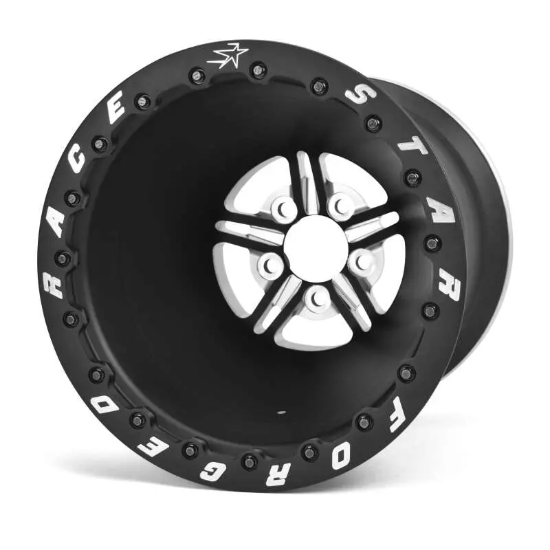 Race Star Pro Forged 15X12 Drag Wheel – 5X4.75 Bolt Pattern, 4.00" Backspace, Black Anodized/Machined 1