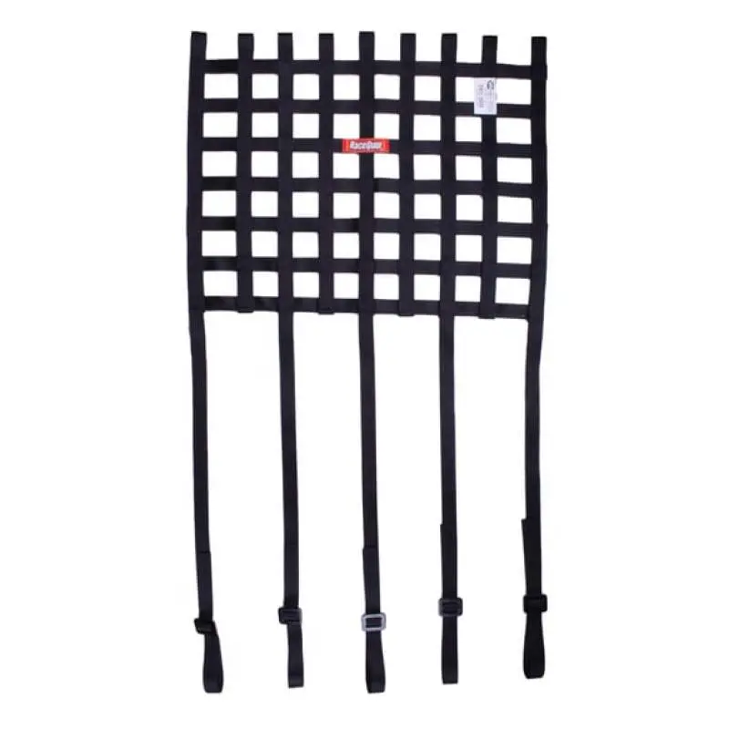 Racequip Sfi 27.1–Certified Race Car Window Net – Black, 18In H × 24In W With 1In Mounting Straps 1
