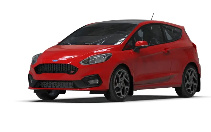 Rally Armor 18-22 Ford Fiesta St Mk8 Black Ur Mud Flap W/ Orange Logo 1