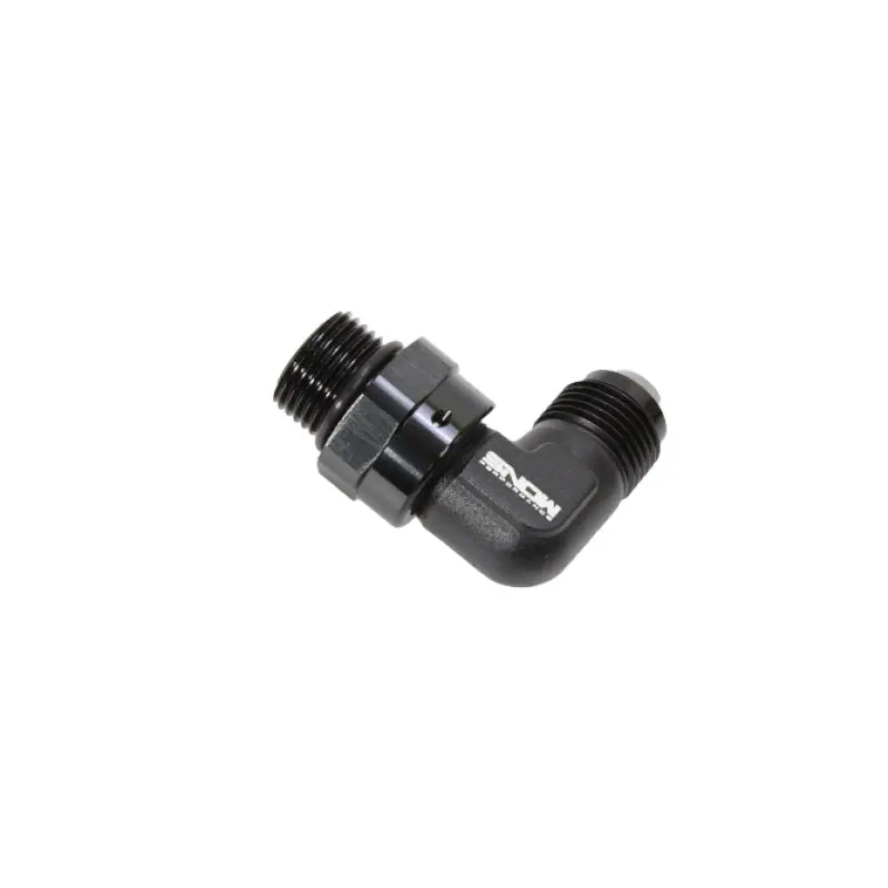 Snow Performance -8 Orb To -8 An 90° Swivel Fitting – Black Anodized, Ideal For Boost And Fuel Lines 1