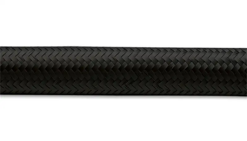 Vibrant -20 An Black Nylon Braided Flexible Hose – 5-Foot Roll For High-Pressure Fluid Applications 1