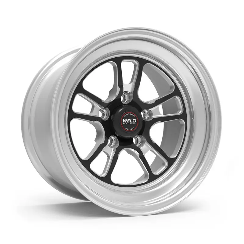 Weld S70 Rt-S Forged Wheel – 15X10", 5X114.3, 6.5" Backspace, Black Center / Polished Lip 1