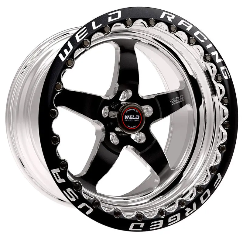 Weld S71 Black Beadlock Wheel: 17X10", 5X115Mm Bolt Pattern, 5.2" Backspace – High-Pad Finish 1